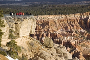 Viewing Platform Prints: Tourists at viewppoint, Bryce Canyon National Park, Utah, United States of America