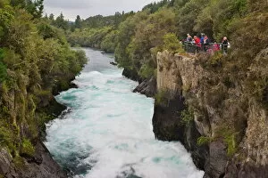 Images Dated 23rd April 2011: Tourists visiting Huka Falls, Taupo, Waikato Region, North Island, New Zealand, Pacific