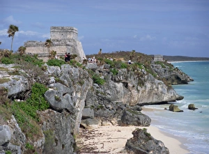 Tulum Prints: Tourists visiting the Mayan ruins of Tulum