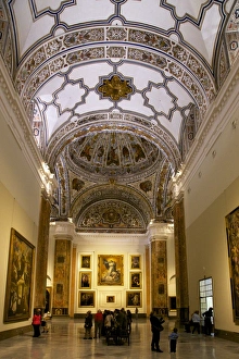 Art Gallery Prints: Tourists and visitors admire paintings, by Bartholomew Murillo, Museum of Fine Arts