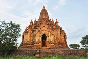 Bagan Prints: Tourists waiting for sunset on a temple, Bagan (Pagan), Myanmar (Burma), Asia