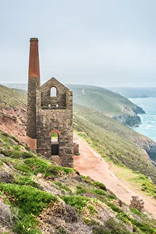 Pavements Prints: Towanroath Shaft Pumping Engine House, part of the Wheal Coates mine near St. Agnes Head