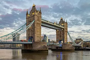 Flowing Water Gallery: Tower Bridge at dawn, London, England, United Kingdom, Europe