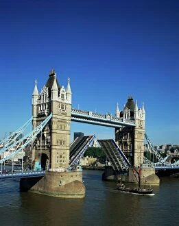 Tower Bridge Collection: Tower Bridge open, London, England, United Kingdom, Europe