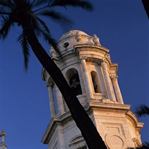 Cadiz Prints: Detail of tower of Catedral Nueva, Cadiz, Andalucia, Spain, Europe