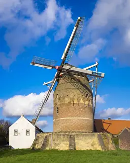 Limburg Prints: Tower Mill of Gronsveld (Torenmolen van Gronsfeld) windmill, Vroendaal, Mstricht