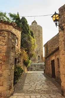 Girona Prints: Tower of the Hours, castle remains in the gorgeous medieval hilltop walled village