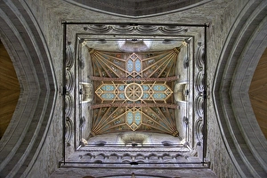 Ceilings Prints: Tower lantern ceiling, St. Davids Cathedral, Pembrokeshire National Park