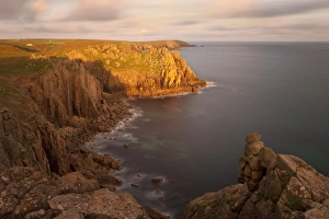 Radiant Prints: Towering cliffs of Lands End, Cornwall, England, United Kingdom, Europe