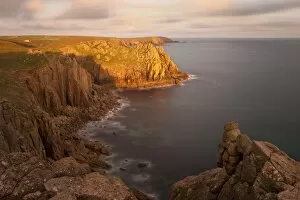 Towering cliffs of Lands End, Cornwall, England, United Kingdom, Europe