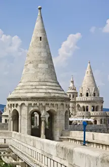 Towers and conical turrets of the neo-romanesque Fishermens Bastion