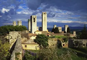 San Gimignano Prints: Towers of the Duomo Church, San Gimignano, Tuscany, Italy