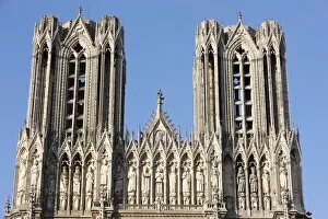 Images Dated 10th May 2008: Towers and Kings Gallery, Reims Cathedral, Reims, Marne, France, Europe