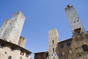 San Gimignano Prints: Towers, Piazza Della Cisterna