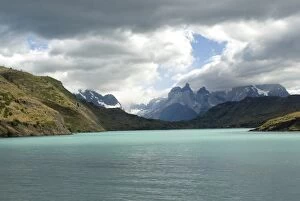 The two towers stand in front of Rio Paine in Torres del Paine National Park