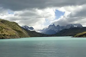 Chilean Prints: The two towers stand in front of Rio Paine in Torres del Paine National Park