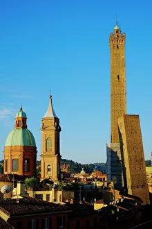 Towers Prints: Towers of Torre degli Asinelli and Torre Garisenda, Bologna, Emilia Romagna, Italy, Europe