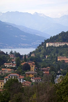 Bellagio Prints: Town of Bellagio and mountains, Lake Como, Lombardy, Italian Lakes, Italy, Europe