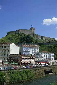 Lourdes Prints: Town and castle, Lourdes, Midi Pyrenees, France, Europe