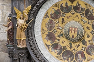 Images Dated 29th May 2007: Town Hall Clock (Astronomical clock), Old Town Square, Old Town, Prague