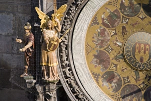 Images Dated 31st May 2007: Town Hall Clock (Astronomical clock), Old Town Square, Old Town, Prague
