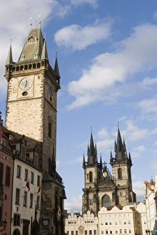 Images Dated 29th May 2007: Town Hall Clock, Old Town Square, Church of Our Lady before Tyn, Old Town