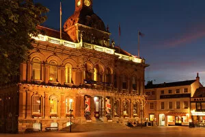 Civic Collection: The Town Hall at dusk, Ipswich, Suffolk, England, United Kingdom, Europe