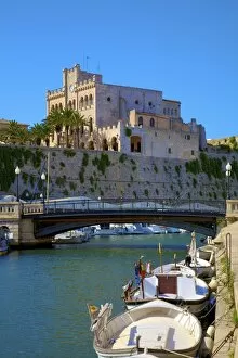 Images Dated 8th July 2008: Town Hall and Harbour, Ciutadella, Menorca, Balearic Islands, Spain, Mediterranean, Europe