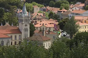 Sintra Prints: The Town Hall on left, Sintra, UNESCO World Heritage Site, Portugal, Europe
