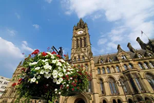Hanging Basket Prints: Town Hall, Manchester, England, United Kingdom, Europe