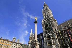Marienplatz Prints: Town hall at the Marienplatz, Munich, Upper Bavaria, Bavaria, Germany, Europe