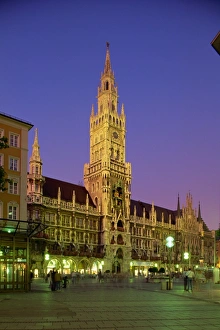 The Town Hall at night in the city of Munich