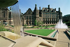 Civic Prints: Town Hall and Peace Gardens, Sheffield, Yorkshire, England, United Kingdom, Europe