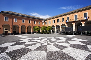 Piazza Prints: Town Hall and Piazza Cavour, Levanto, Liguria, Italy, Europe