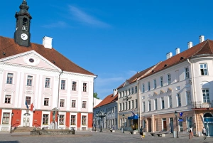 Baltic States Prints: Town Hall, Raekoja Square (Raekoja Plats), Tartu, Estonia, Baltic States, Europe