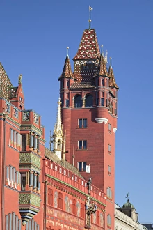 Town Hall at Ratausplatz Square, Basel, Canton Basel Stadt, Switzerland, Europe