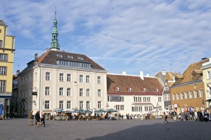 Estonian Prints: Town Hall Square, Old Tallinn, Tallinn, Estonia, Baltic States, Europe