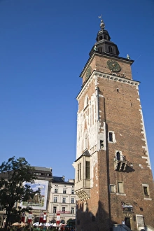 Polish Prints: Town Hall Tower, Market Square (Rynek Glowny), Old Town, Krakow, Poland, Europe