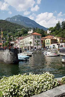 Lombardy Prints: Town and harbour, Menaggio, Lake Como, Lombardy, Italian Lakes, Italy, Europe