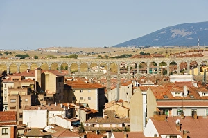 Images Dated 30th August 2010: Town houses and 1st century Roman aqueduct, UNESCO World Heritage Site