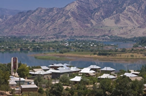 Images Dated 18th August 2009: The town of Nurek near Nurek Dam, Tajikistan, Central Asia, Asia