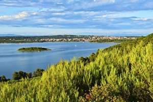 Istria Prints: The town of Porer from Mount Kope, Kamenjak National Park, Istria, Croatia, Europe
