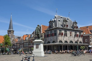 Hoorn Prints: Town Square with statue of Jan Pieterszoon Coen, Dutch East India Company, Hoorn