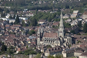 Bourgogne Prints: Town view of Autun with the cathedral Saint-Lazare, Autun, Saone et Loire