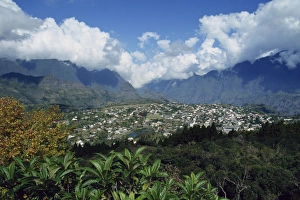 Reunion Prints: Town viewed from Roche Merveilleuse