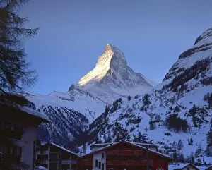Senior Woman Collection: The town of Zermatt and the Matterhorn mountain