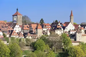 Franconia Prints: Townscape with Siebersturm Tower and Kobolzeller Turm Tower