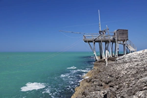 Innovation Prints: Trabuccho, traditional fishing machine, Gargano coast, Foggia Province, Puglia, Italy