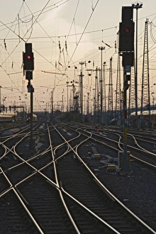 Hesse Prints: Tracks at main station, Frankfurt, Hesse, Germany, Europe