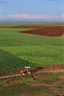 Asia Minor Prints: Tractor and fields near Diyarbakir in Kurdistan
